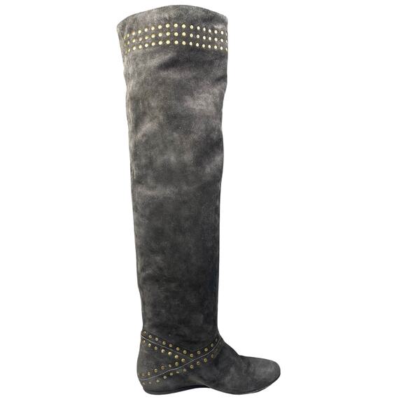 See By Chloe Women’s Charcoal Grey Suede Over The Knee Boots Size 38.5 US 7.5 - Picture 4 of 13